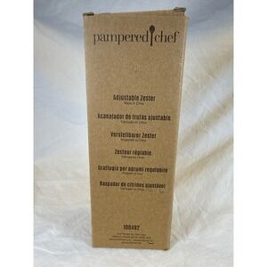 Pampered Chef Adjustable Zester 100482 Stainless Steel Citrus Grater Black Gray